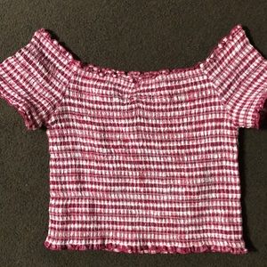 Red gingham crop top